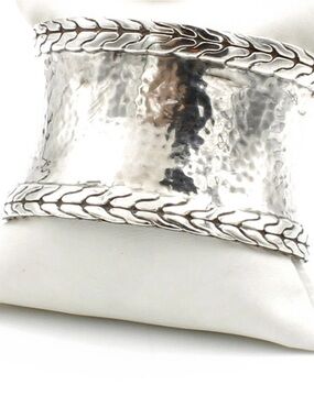 John Hardy Palu Macan Hammered Wide Cuff Bracelet